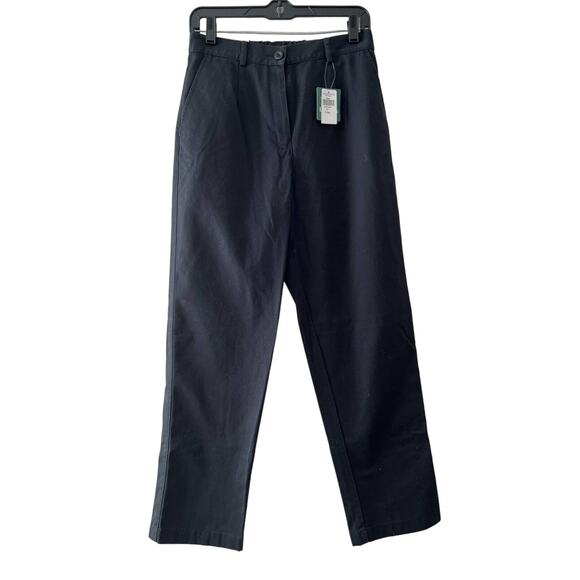 NWT LL Bean Black Size 8 Reg Womens Straight Leg Khaki Chino Fast Shipping - Picture 1 of 2